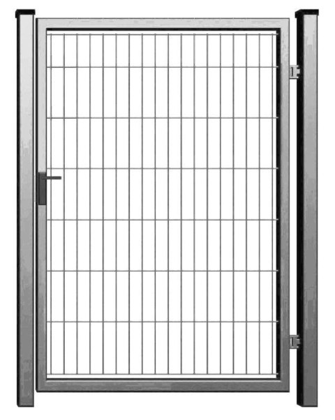 Galvanized Pedestrian Gate Filled with 2D Fence Panel