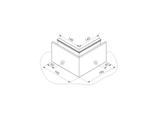 Easy Glass Channel Full Corner Profile 90 IN