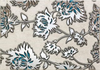 GRIS FLOWER TURKUS DEKOR 36X25