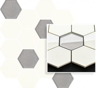 UNIWERSALNA MOZAIKA PRASOWANA BIANCO PARADYZ HEXAGON MIX 22X25,5