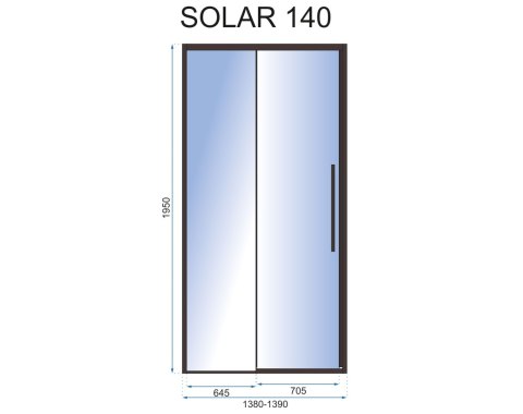 DRZWI PRYSZNICOWE SOLAR BLACK 100