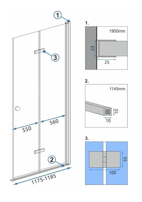 MODUŁ KABINY FOLD N2 CHROM 80