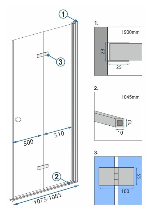 MODUŁ KABINY FOLD N2 CHROM 80