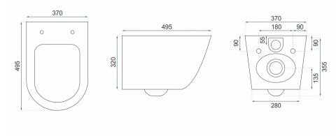 WC - CARLO MINI RIMLESS DUROPLAST/FLAT/ZM