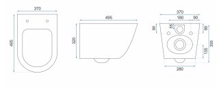 WC - CARLO MINI RIMLESS DUROPLAST/FLAT/ZM BLACK