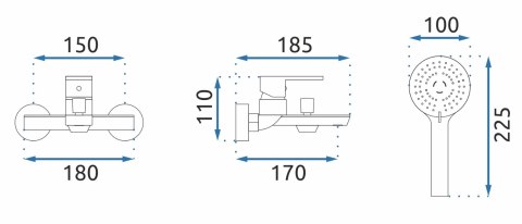 BATERIA WANNOWA JS-8003B FLIP CZARNA