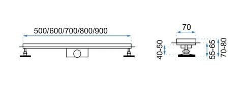 ODPŁYW GREEK PRO CZARNY 800