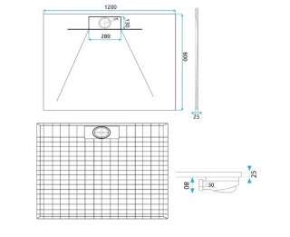 BRODZIK BAZALT LONG WHITE 80x120