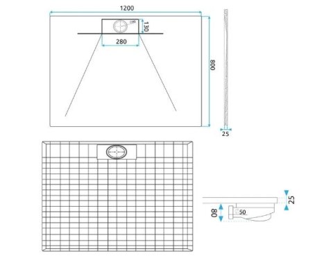 BRODZIK BAZALT LONG WHITE 80x120