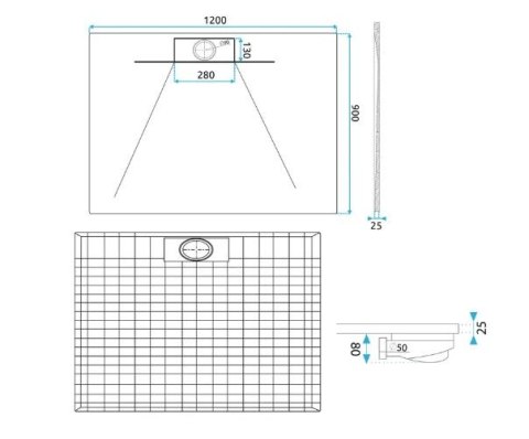 BRODZIK BAZALT LONG WHITE 80x120