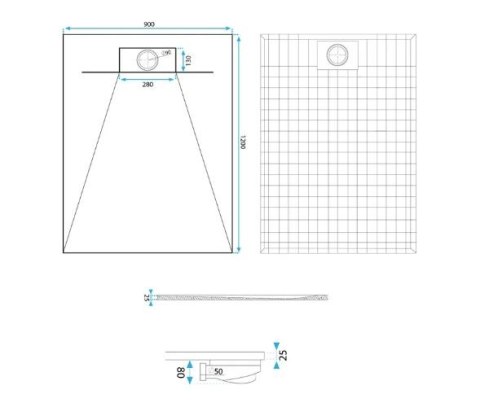 BRODZIK BAZALT WHITE 80x100