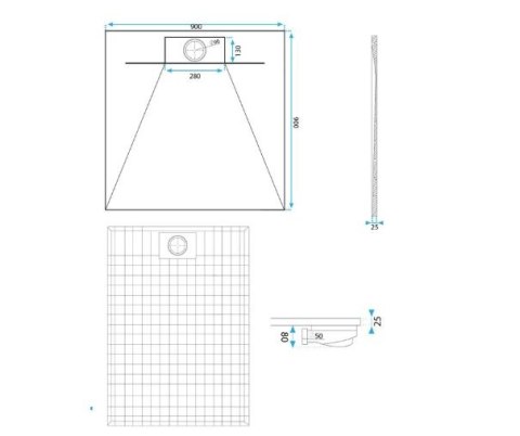 BRODZIK BAZALT WHITE 80x120