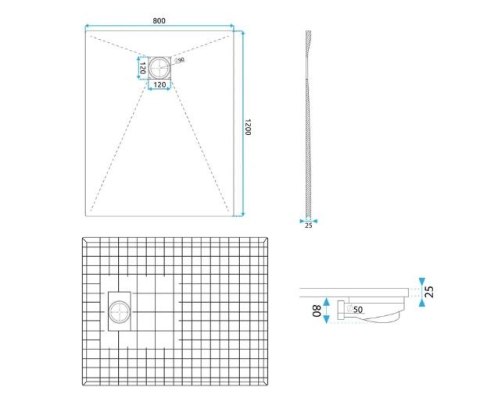 BRODZIK MAGNUM WHITE 80x100