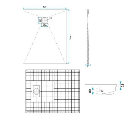 BRODZIK MAGNUM WHITE 80x100