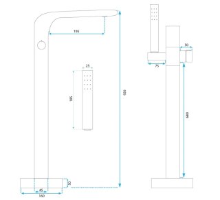 BATERIA WANNOWA PODŁOGOWA ST004 CLARK ZŁOTA SZCZOT