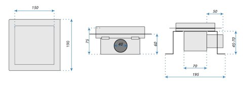 Linear Drain REA LINE Brushed Steel 15x15