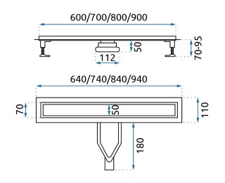 ODPŁYW NEOX SUPERFLOW CZARNY 600