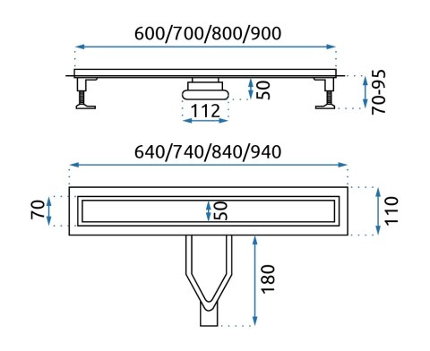 ODPŁYW NEOX SUPERFLOW CZARNY 900