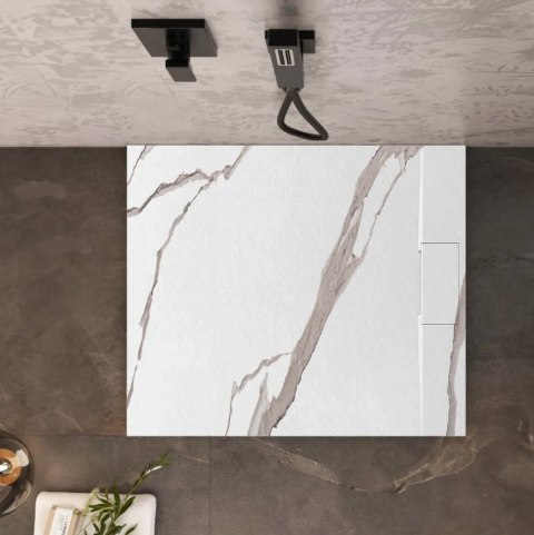 BRODZIK BAZALT CARRARA WHITE 80x100