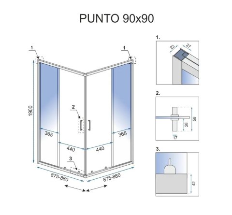 KABINA PUNTO GOLD 80X80