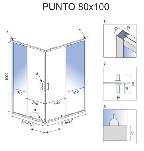 KABINA PUNTO GOLD 80X80