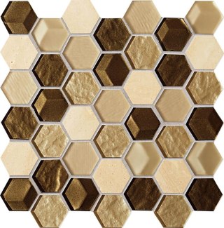 DROPS STONE BROWN HEX MOZAIKA 30X29,8