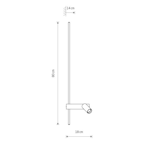 Kinkiety regulowane z włącznikiem - EASY LED LEFT