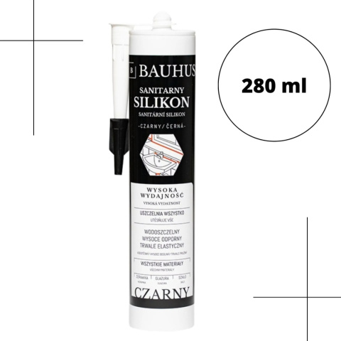 Set: 12x Black Sanitary Silicone + 18:1 Caulking Gun