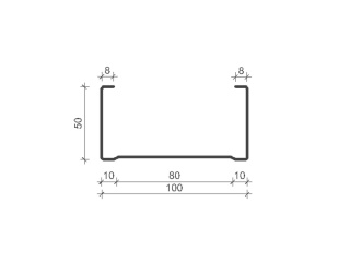 C Stud 100mm , Length: 3000mm - 0.50 Gauge