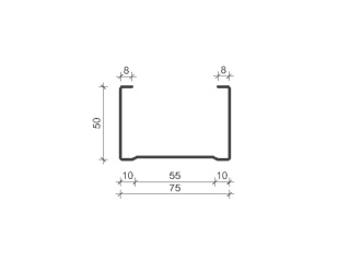 C Stud 75mm , Length: 2600mm - 0.50 Gauge