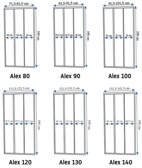 DRZWI PRYSZNICOWE ALEX CHROM 120