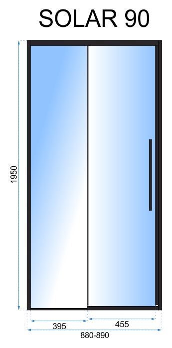 DRZWI PRYSZNICOWE SOLAR BLACK 130