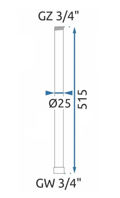 PRZEDŁUŻKA 50cm DO ZESTAWU CHROM