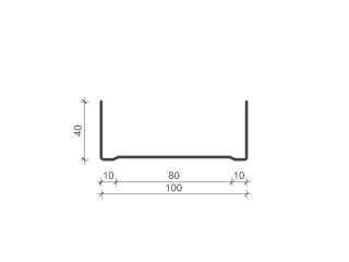 U Track 100mm , Length: 4000mm - 0.50 Gauge