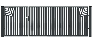 Bramofurtka asymetryczna PRO typ Classic - malowana proszkowo - 1,5 / 2,5 m x 1,5m