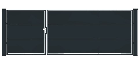 Bramofurtka asymetryczna PRO typ WALL SOLID - malowana proszkowo - 1,5 / 2,5 m x 1,5m Bramofurtka asymetryczna PRO typ WALL SOLID - malowana proszkowo - 1,5 / 2,5 m x 1,5m