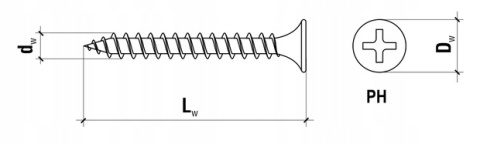 Drywall Screws Phosphate-Coated for Wood (Coarse) 3.5 x 25mm – 1000 Pieces