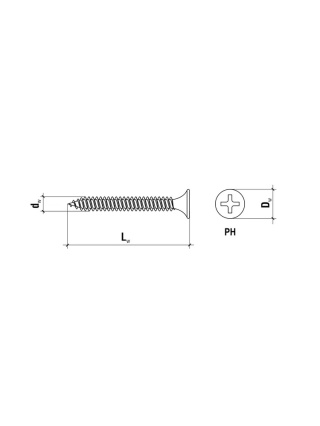 Phosphate-Coated Drywall Screws for Metal (Fine) 3.5 x 35mm – 1000 Pieces