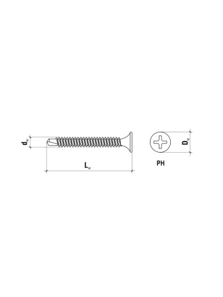 Self-Drilling Drywall Screws for Metal 3.5 x 25mm box 1000