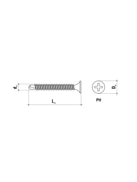 Self-Drilling Drywall Screws for Metal 3.5 x 25mm box 1000