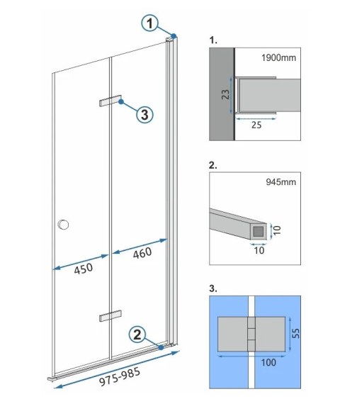 MODUŁ KABINY FOLD N2 CHROM 70