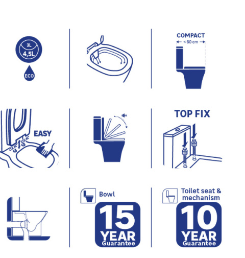 Neo Sensea Back To Wall Toilet with Horizontal Outlet Neo Sensea Back To Wall Toilet with Horizontal Outlet