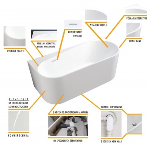 BRAIDER Freestanding Bathtub ALTARIA 180cm - White