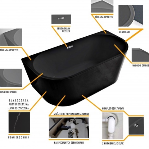 BRAIDER Freestanding Bathtub ALTARIA 180cm - White