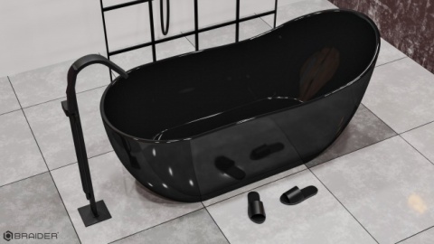 Braider Ava Freestanding Bathtub – 170 × 80 cm, Black