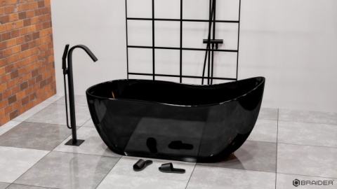 Braider Ava Freestanding Bathtub – 170 × 80 cm, Black