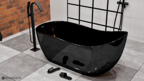 Braider Ava Freestanding Bathtub – 170 × 80 cm, Black