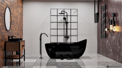 Braider Ava Freestanding Bathtub – 170 × 80 cm, Black