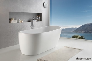 Braider Meriggia Freestanding Bathtub – 170 × 76 cm, White