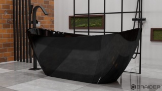Braider Purea Freestanding Bathtub – 170 × 75 cm, Black